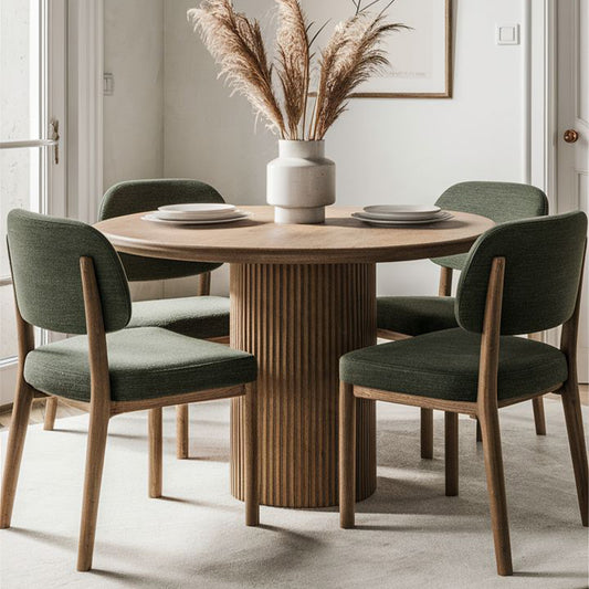Round Dining Table With 4 Chairs Set-DTC206